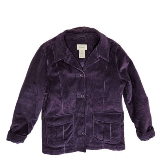 𝅺Size M L.L.Bean Corduroy Jacket Eggplant color Lightly Insulated - Picture 8 of 15